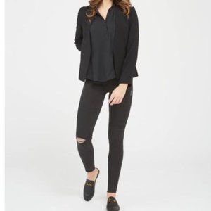 Spanx Black Vintage Distressed Ankle Skinny Jeans Size XL